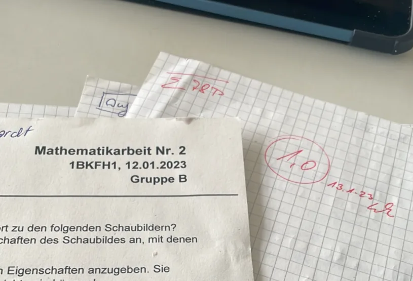 Mathearbeit: 1,0