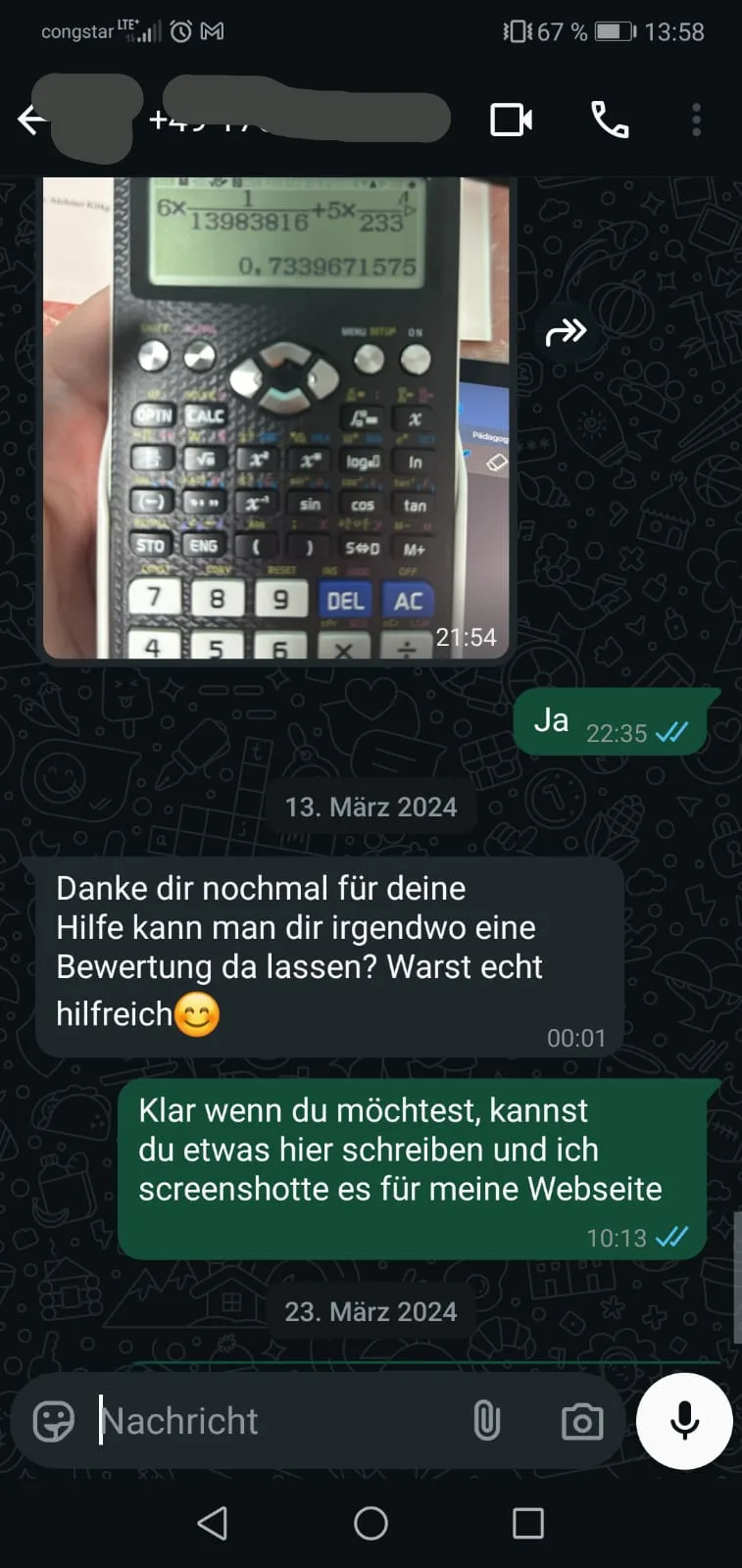 „Warst echt hilfreich“