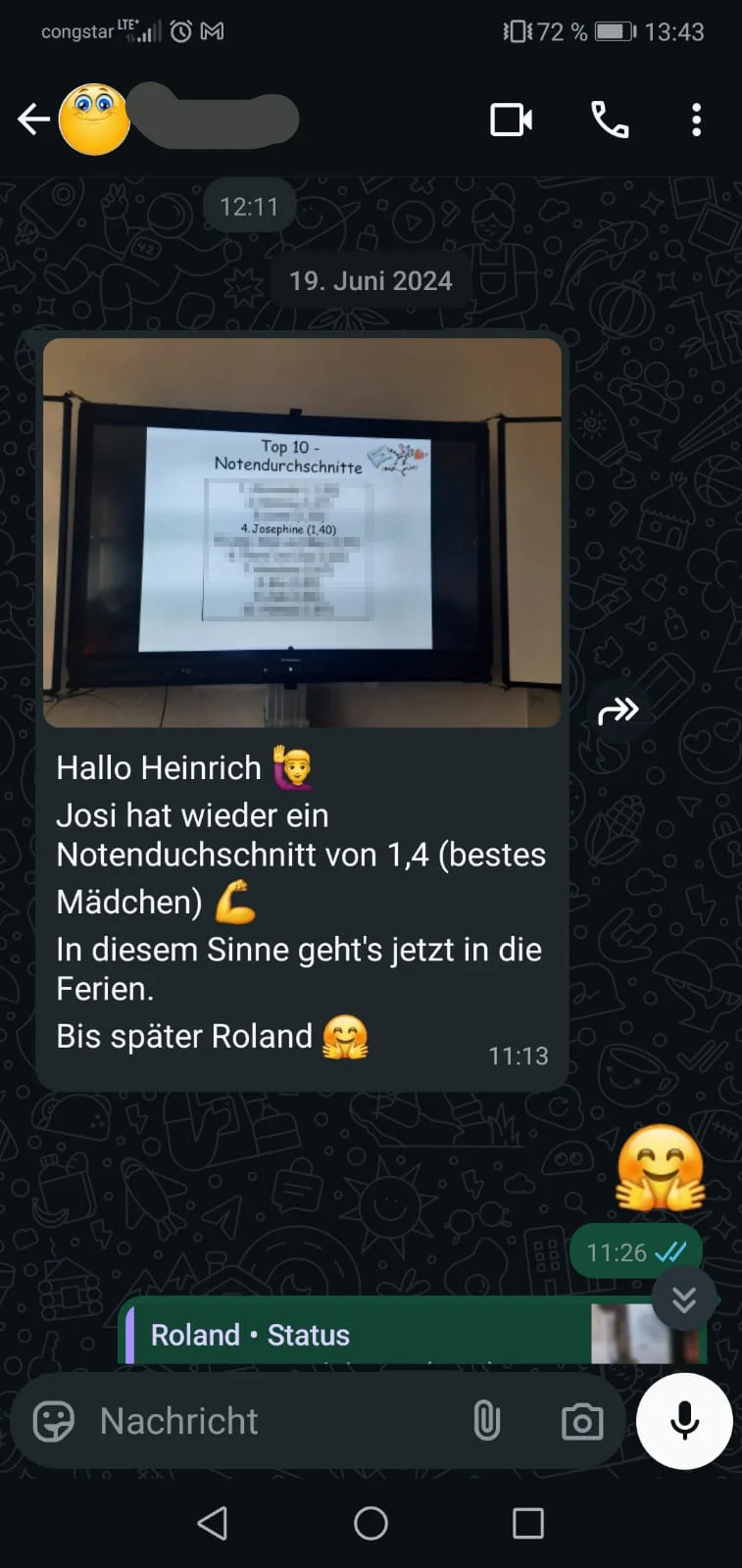 Schnitt 1,4 – bestes Mädchen